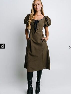 Bohme Elle Gingham Midi Dress NWT